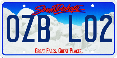 SD license plate 0ZBL02