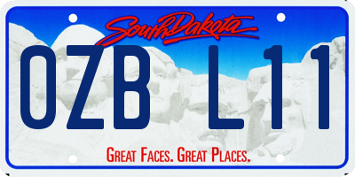 SD license plate 0ZBL11