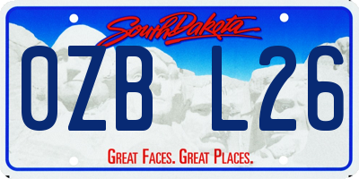 SD license plate 0ZBL26