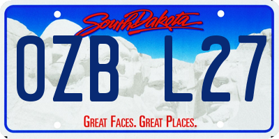SD license plate 0ZBL27