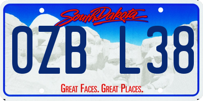 SD license plate 0ZBL38
