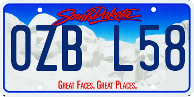 SD license plate 0ZBL58