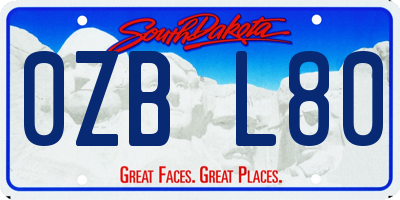 SD license plate 0ZBL80