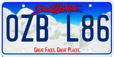 SD license plate 0ZBL86