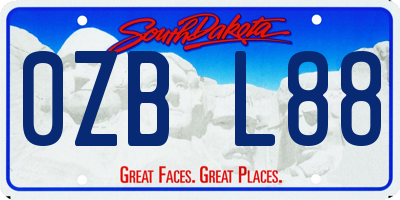 SD license plate 0ZBL88