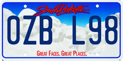 SD license plate 0ZBL98
