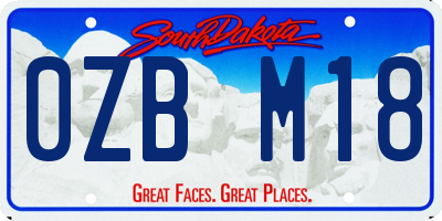 SD license plate 0ZBM18