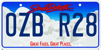SD license plate 0ZBR28