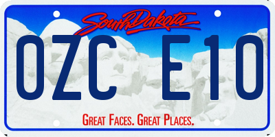 SD license plate 0ZCE10