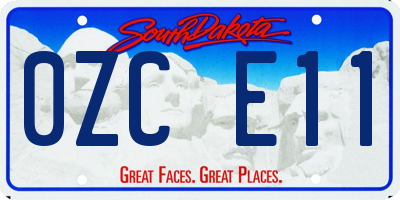 SD license plate 0ZCE11