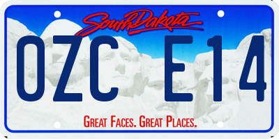 SD license plate 0ZCE14