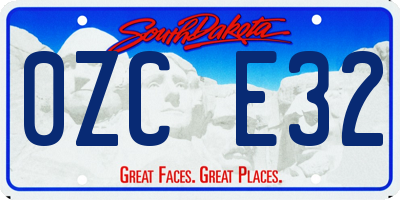 SD license plate 0ZCE32