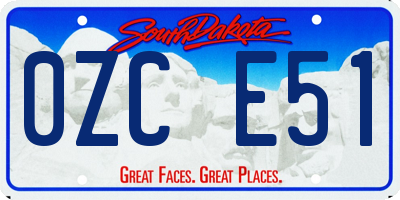 SD license plate 0ZCE51
