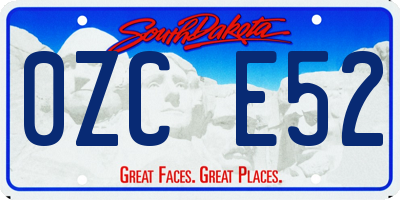 SD license plate 0ZCE52