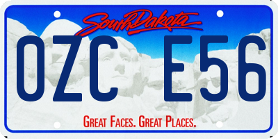 SD license plate 0ZCE56