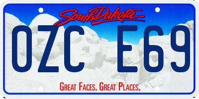 SD license plate 0ZCE69