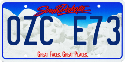 SD license plate 0ZCE73
