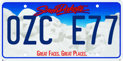 SD license plate 0ZCE77