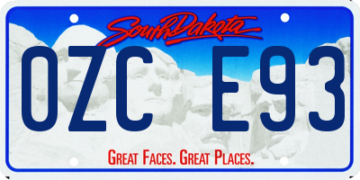 SD license plate 0ZCE93