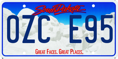 SD license plate 0ZCE95
