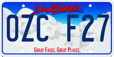 SD license plate 0ZCF27
