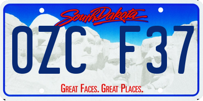 SD license plate 0ZCF37