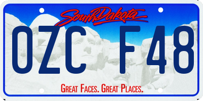 SD license plate 0ZCF48