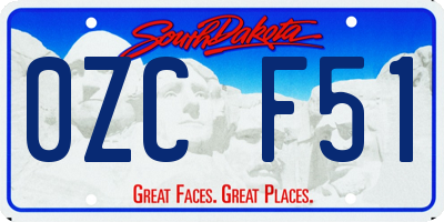 SD license plate 0ZCF51