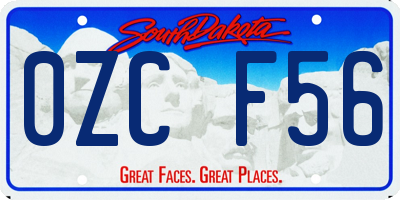 SD license plate 0ZCF56