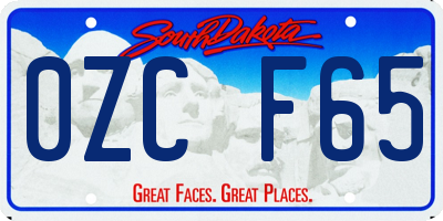 SD license plate 0ZCF65