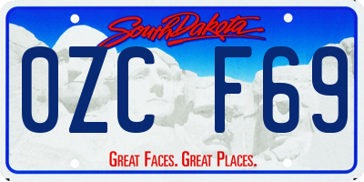 SD license plate 0ZCF69