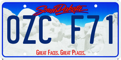 SD license plate 0ZCF71