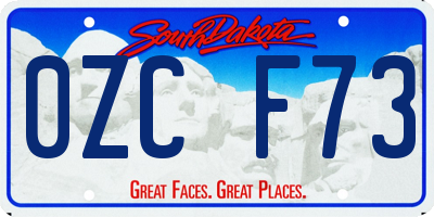 SD license plate 0ZCF73