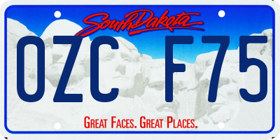 SD license plate 0ZCF75