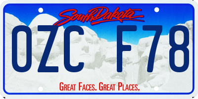 SD license plate 0ZCF78