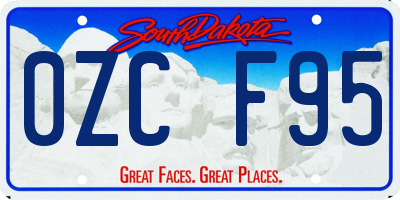 SD license plate 0ZCF95