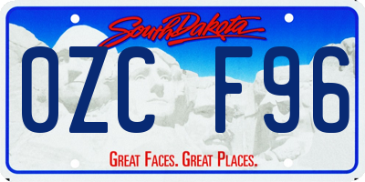 SD license plate 0ZCF96