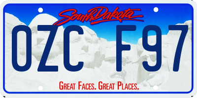 SD license plate 0ZCF97