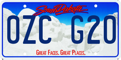 SD license plate 0ZCG20