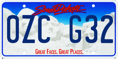 SD license plate 0ZCG32
