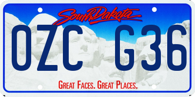 SD license plate 0ZCG36