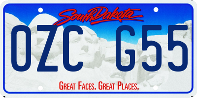 SD license plate 0ZCG55