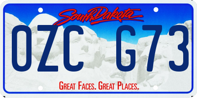 SD license plate 0ZCG73