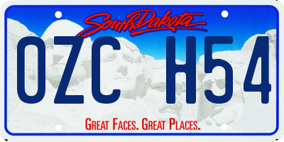 SD license plate 0ZCH54