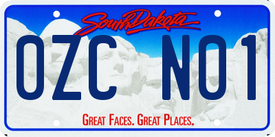 SD license plate 0ZCN01