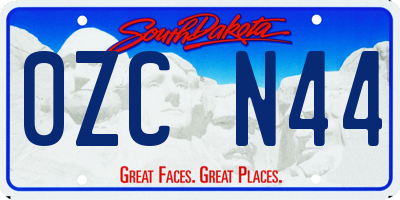SD license plate 0ZCN44