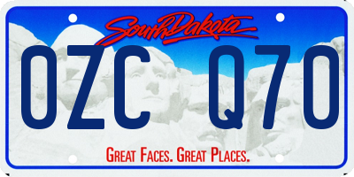 SD license plate 0ZCQ70
