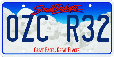 SD license plate 0ZCR32