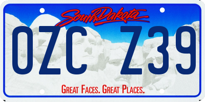 SD license plate 0ZCZ39