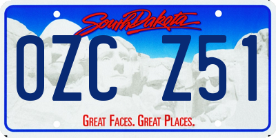 SD license plate 0ZCZ51